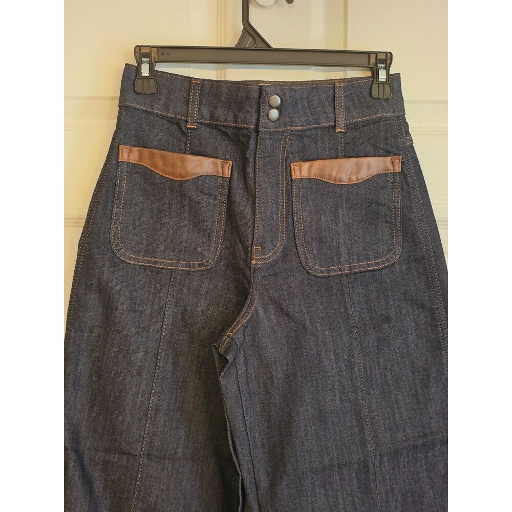 NWOT Maeve Colette Cropped w/Faux Leather 27 Petite - Picture 4 of 4
